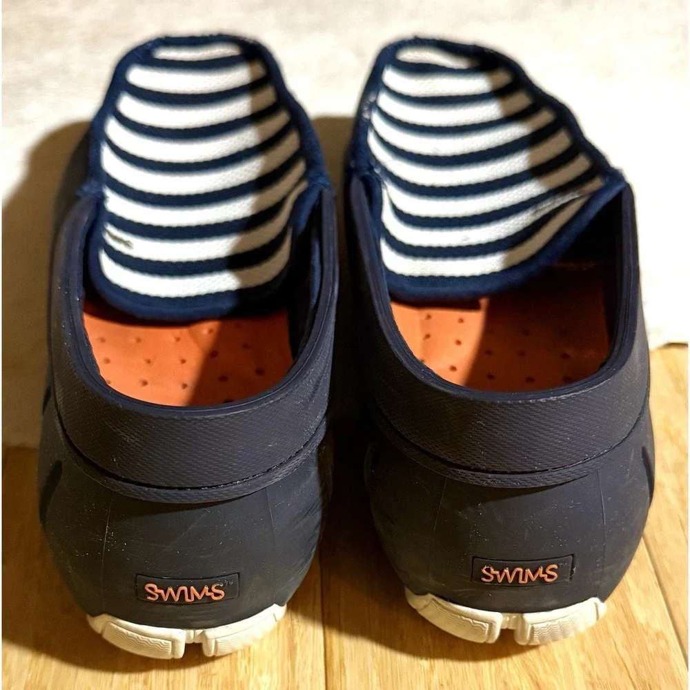 Swims Striped Venetian Loafers Boat Shoe Water Moccasin Men's SlipOn Size 9 Navy